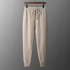 Jonathan | Mens Wool Knit Sweatpants Tapered Joggers Elastic Waist Lounge Pants