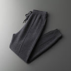 Jonathan | Mens Wool Knit Sweatpants Tapered Joggers Elastic Waist Lounge Pants