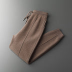 Jonathan | Mens Wool Knit Sweatpants Tapered Joggers Elastic Waist Lounge Pants
