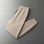 Jonathan | Mens Wool Knit Sweatpants Tapered Joggers Elastic Waist Lounge Pants