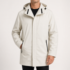 Joppe | Mens Waterproof Jacket Windproof Hooded Ski Outdoor Coat, White