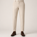 Joseph | Mens Slim Fit Straight Leg High Waisted Smart Casual Dress Pants, Apricot