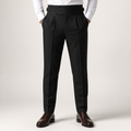 Joseph | Mens Slim Fit Straight Leg High Waisted Smart Casual Dress Pants, Black
