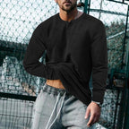 Josh | Mens Henley Long Sleeve Cotton Vintage Fitted Shirt