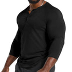 Josh | Mens Henley Long Sleeve Cotton Vintage Fitted Shirt