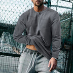 Josh | Mens Henley Long Sleeve Cotton Vintage Fitted Shirt