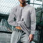 Josh | Mens Henley Long Sleeve Cotton Vintage Fitted Shirt