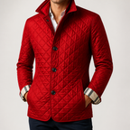 Joshua | Mens Winter Jacket Padded Warm Slim Fit Lapel Puffer Coat, Red