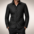 Joshua | Mens Winter Jacket Padded Warm Slim Fit Lapel Puffer Coat, Black