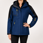 Josie | Womens Ski Jacket Waterproof Windproof 3-in-1 Hooded Winter Coat, Navy Blue