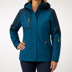 Josie | Womens Ski Jacket Waterproof Windproof 3-in-1 Hooded Winter Coat, Denim Blue