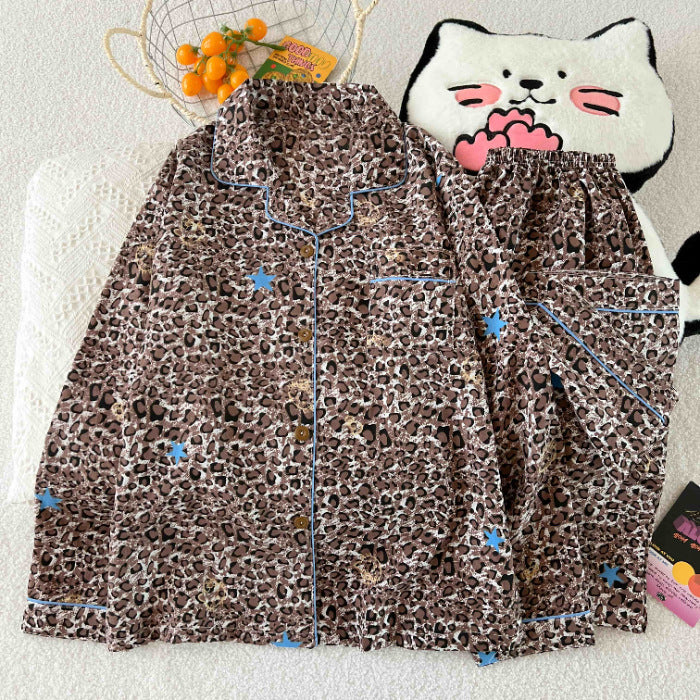 Julia | Womens Cotton Button Up Long Sleeve Loungewear Pajama Set