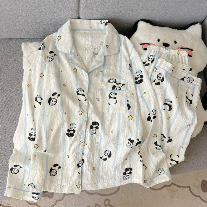 Julia | Womens Cotton Button Up Long Sleeve Loungewear Pajama Set