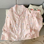 Julia | Womens Cotton Button Up Long Sleeve Loungewear Pajama Set