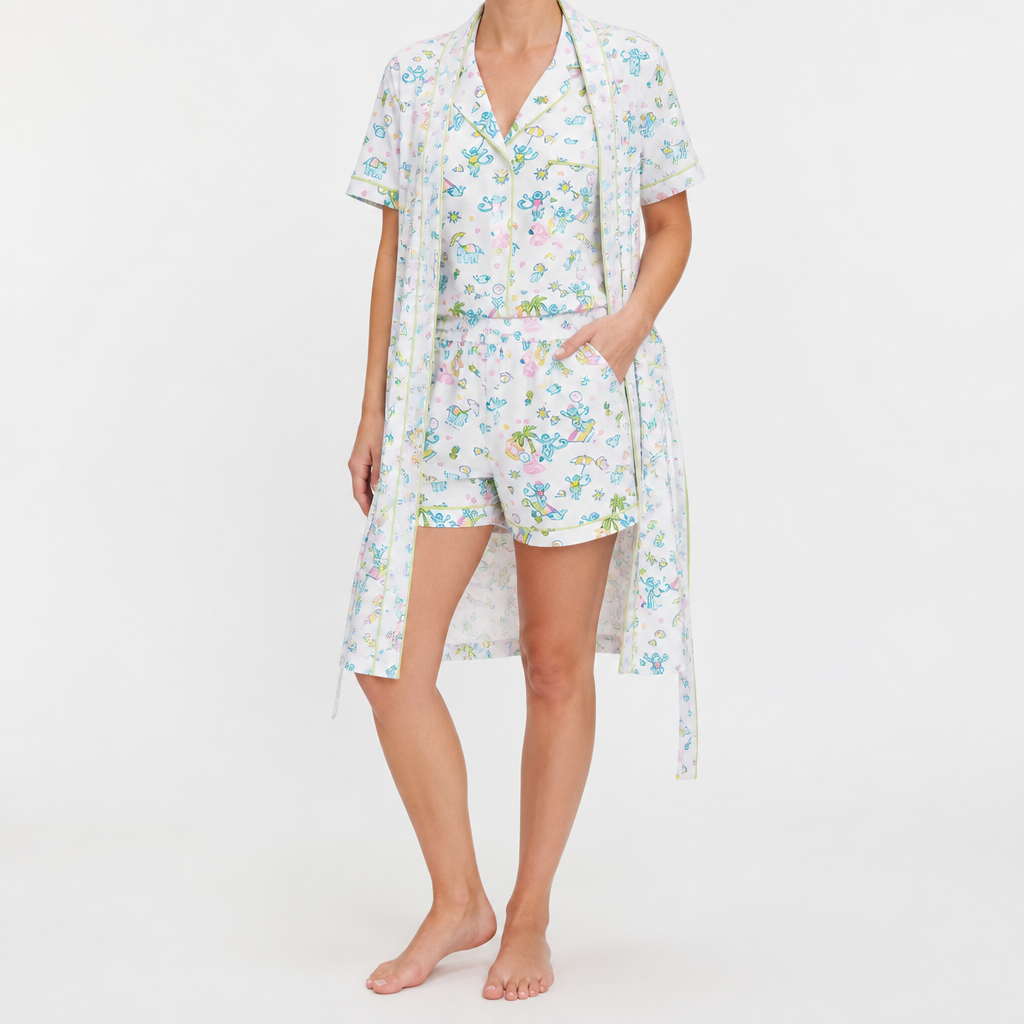 Julie | Womens Short Sleeve Cotton Shorts Pajama Set, Sage Green