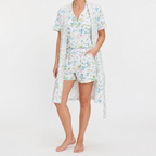 Julie | Womens Short Sleeve Cotton Shorts Pajama Set, Sage Green