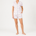 Julie | Womens Short Sleeve Cotton Shorts Pajama Set, Apricot