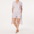 Julie | Womens Short Sleeve Cotton Shorts Pajama Set, Taupe