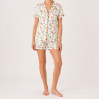 Julie | Womens Short Sleeve Cotton Shorts Pajama Set, Spring Green