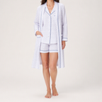 Julie | Womens Short Sleeve Cotton Shorts Pajama Set, Indigo
