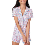 Julie | Womens Short Sleeve Cotton Shorts Pajama Set