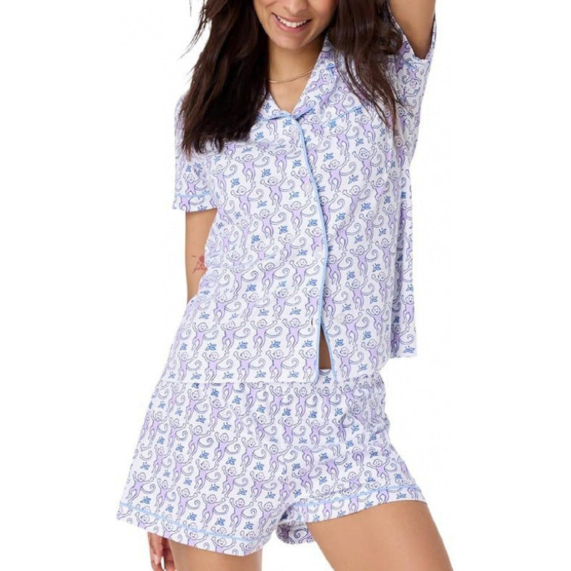 Julie | Womens Short Sleeve Cotton Shorts Pajama Set