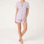Julie | Womens Short Sleeve Cotton Shorts Pajama Set, Lilac