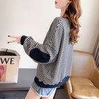 Juno | Womens Striped Long Sleeve Sweatshirt - 2
