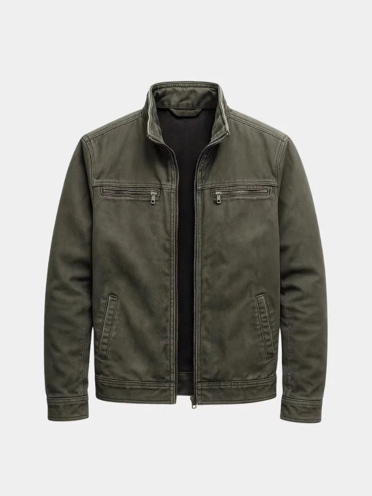 Kane | Mens Cotton Padded Work Jacket Lapel Full Zip Workwear Coat