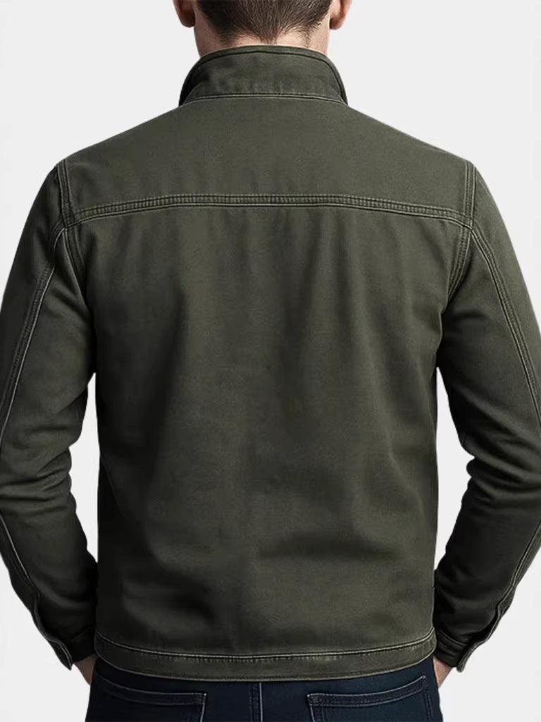 Kane | Mens Cotton Padded Work Jacket Lapel Full Zip Workwear Coat