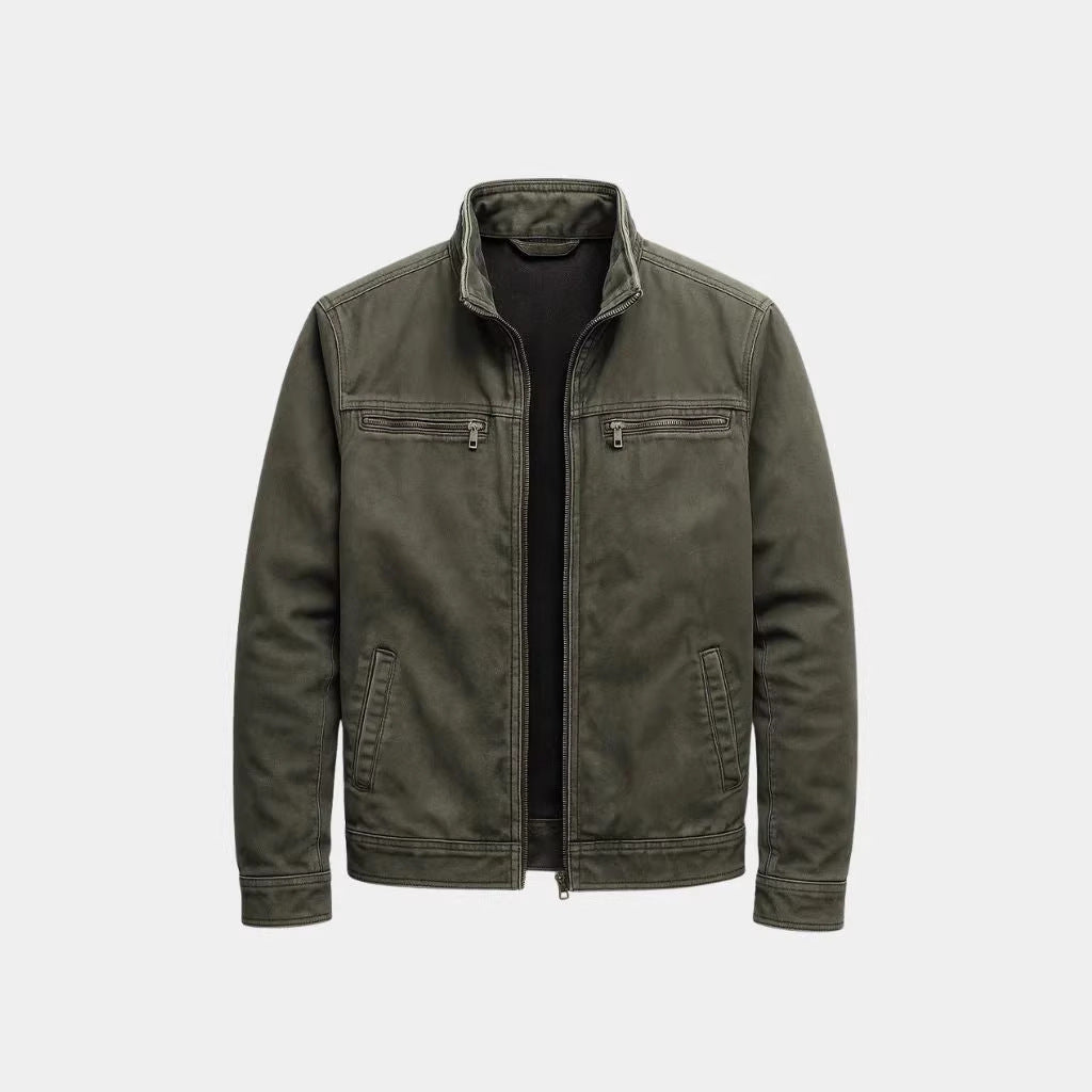 Kane | Mens Cotton Padded Work Jacket Lapel Full Zip Workwear Coat