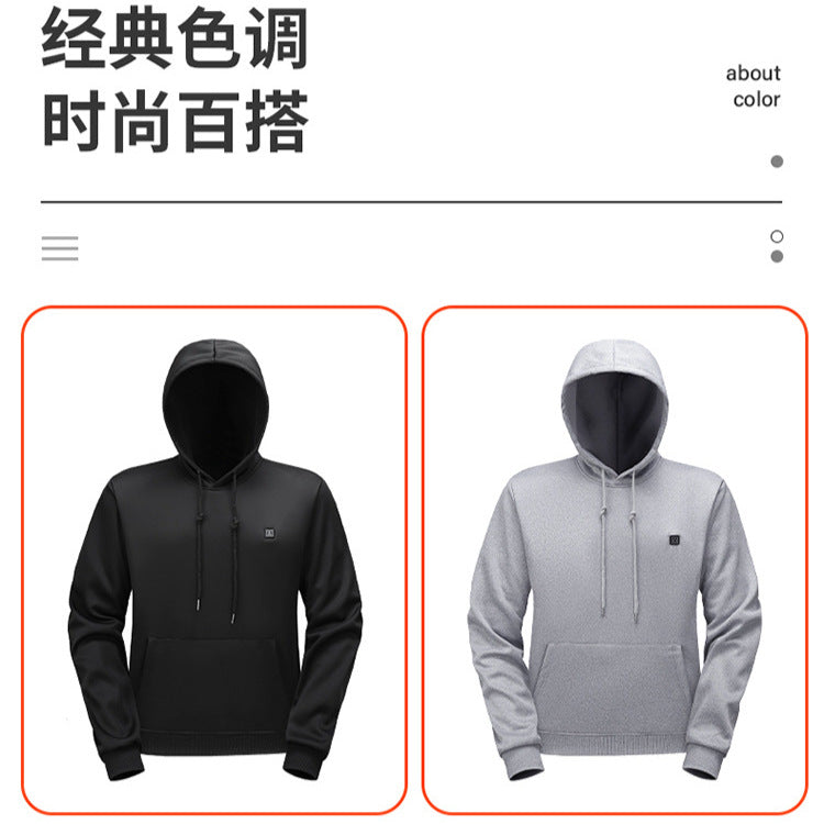 Kass | Mens Smart Heated Hooded Sweatshirt Winter Jacket - 4