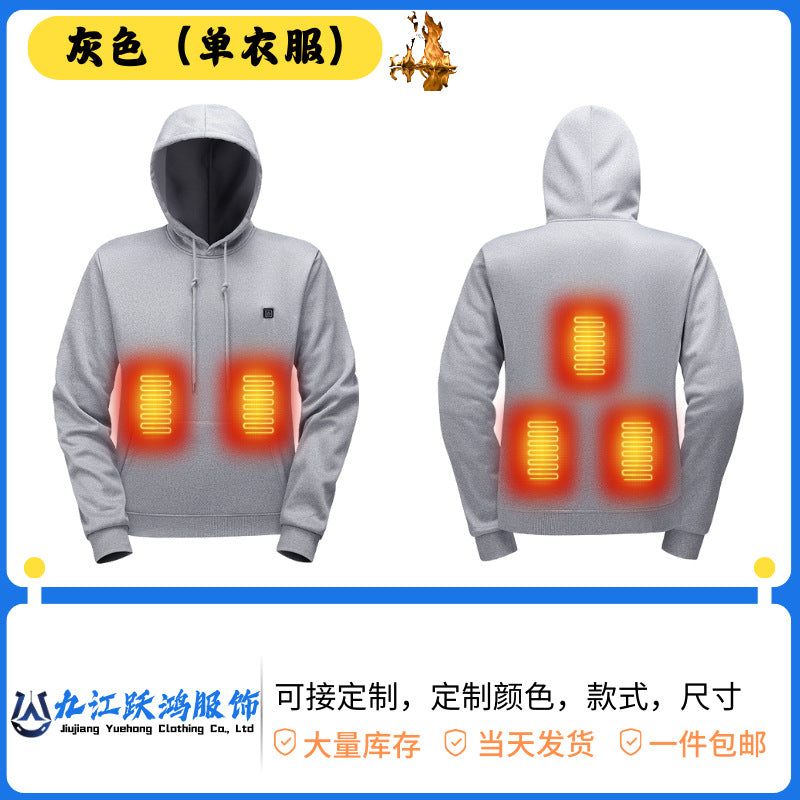 Kass | Mens Smart Heated Hooded Sweatshirt Winter Jacket - 6