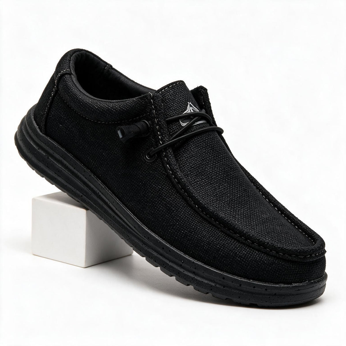 Kathy | Womens Slip On Canvas Shoes Cushioned Casual Loafers, Black