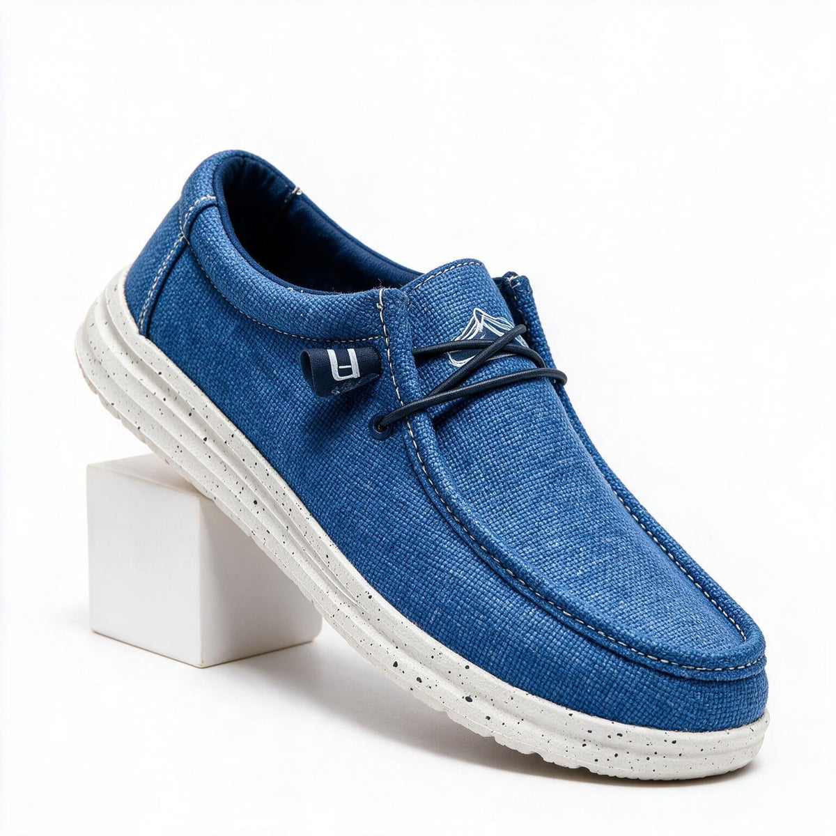 Kathy | Womens Slip On Canvas Shoes Cushioned Casual Loafers, Blue