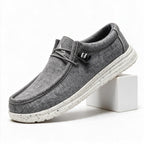 Kathy | Womens Slip On Canvas Shoes Cushioned Casual Loafers, Grey