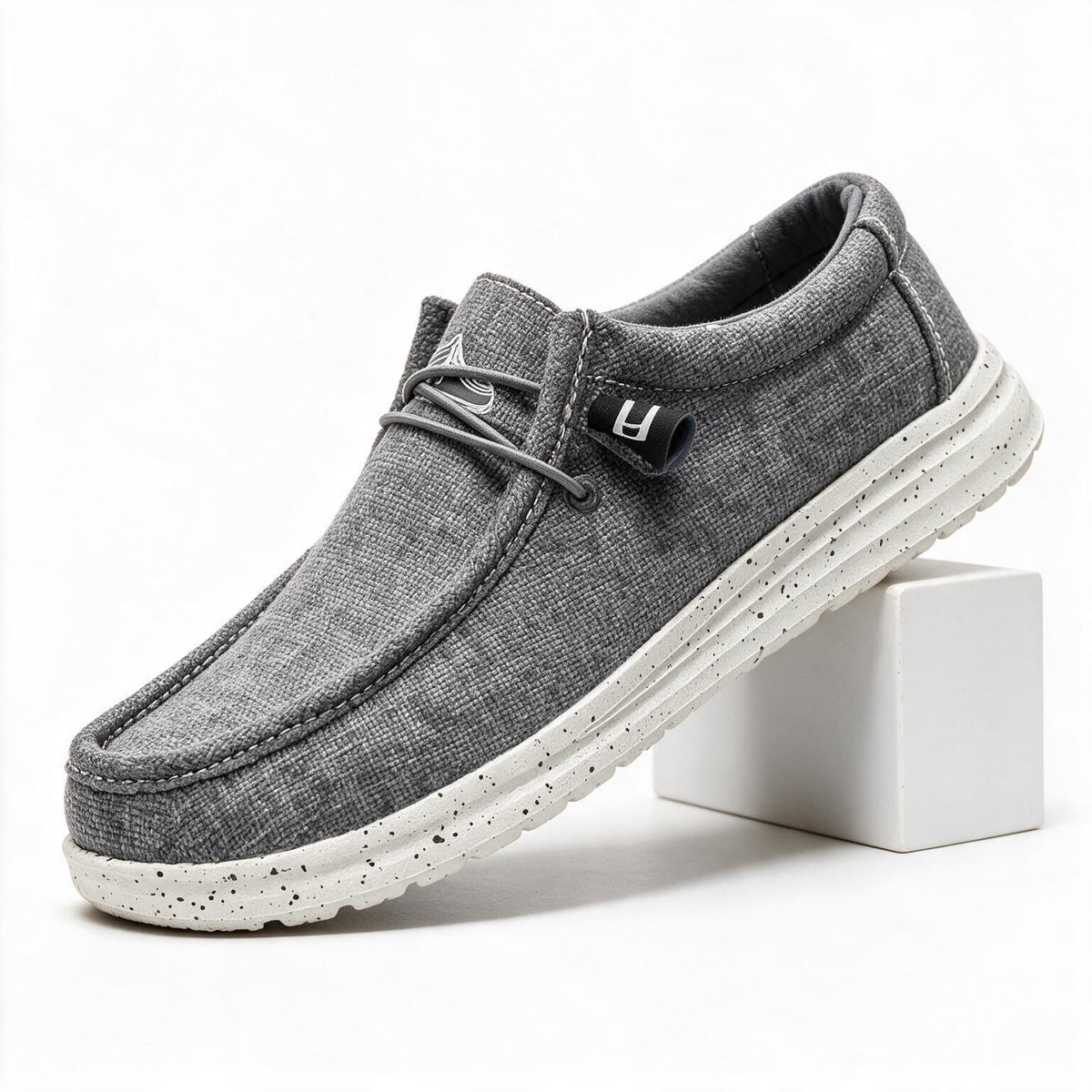 Kathy | Womens Slip On Canvas Shoes Cushioned Casual Loafers, Grey
