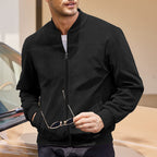 Keir | Mens Cardigan Zip Up Stand Collar Suede Jacket Coat - 4