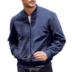 Keir | Mens Cardigan Zip Up Stand Collar Suede Jacket Coat - 5
