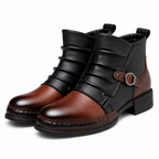 Ken | Mens Leather Biker Boots High Top Ankle Casual Footwear