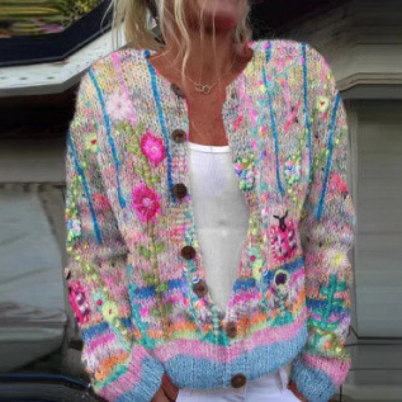 Kendra | Womens 3D Printed Zip Up Sweatshirt Cardigan Fall Spring Jacket