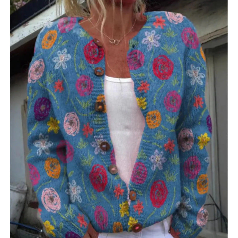 Kendra | Womens 3D Printed Zip Up Sweatshirt Cardigan Fall Spring Jacket
