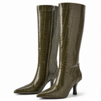 Kennedy | Womens Pointed Toe Stiletto Leather Heeled Ankle Boots