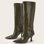Kennedy | Womens Pointed Toe Stiletto Leather Heeled Ankle Boots