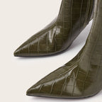 Kennedy | Womens Pointed Toe Stiletto Leather Heeled Ankle Boots