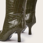 Kennedy | Womens Pointed Toe Stiletto Leather Heeled Ankle Boots