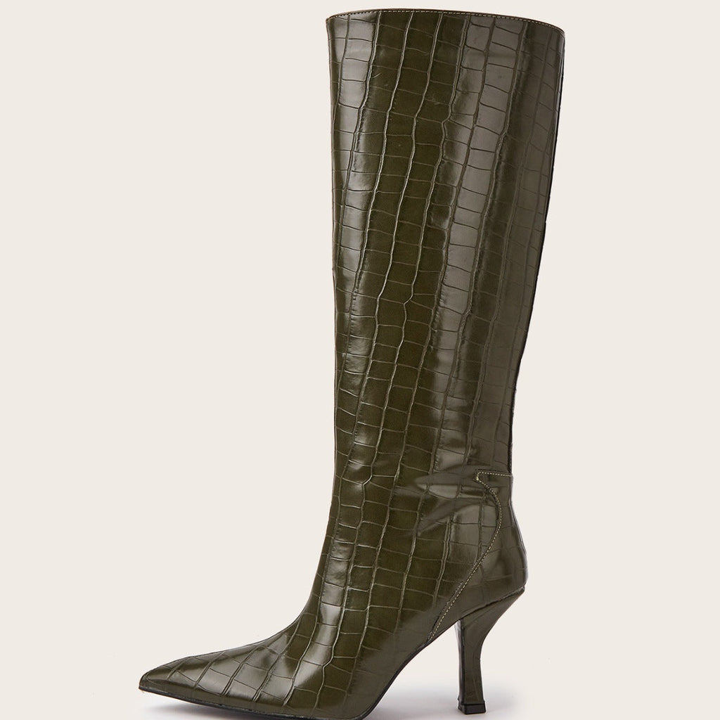 Kennedy | Womens Pointed Toe Stiletto Leather Heeled Ankle Boots