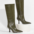 Kennedy | Womens Pointed Toe Stiletto Leather Heeled Ankle Boots