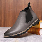 Kenneth | Mens Leather Chelsea Boots Retro Ankle Casual Dress Footwear