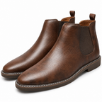 Kenneth | Mens Leather Chelsea Boots Retro Ankle Casual Dress Footwear